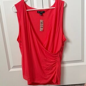 INC International Concepts Coral Draped Blouse